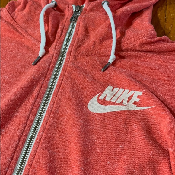 Nike Women's Red Zip-Up Hoodie - Picture 3 of 5